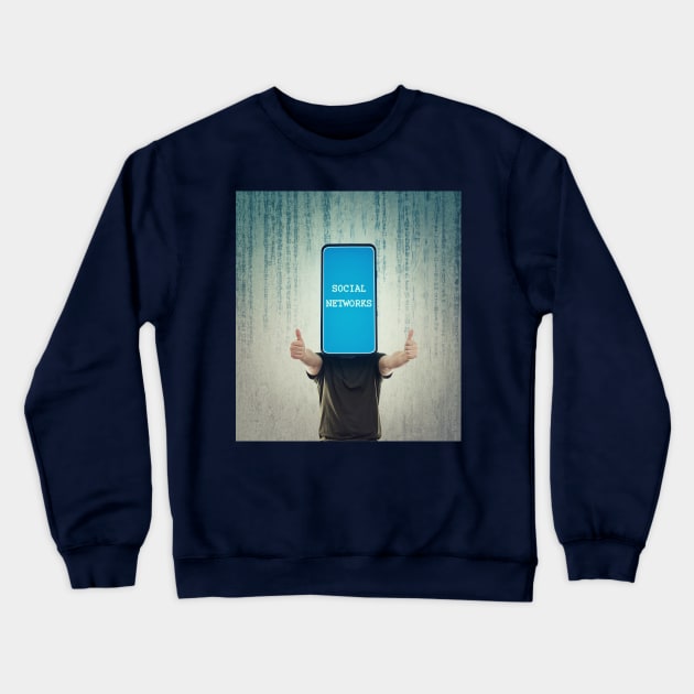 Social networks addiction Crewneck Sweatshirt by 1STunningArt